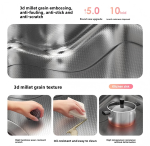 Lavello da <span class=keywords><strong>Cucina</strong></span> Ergonomico Monoblocco Senza Curvatura in Acciaio Inox 304, <span class=keywords><strong>Doppio</strong></span> Gradino, Nano, Fatto a Mano, Sottopiano, Senza Rubinetto - Product Image 4