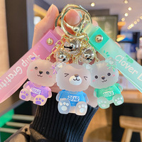 En gros, Porte-clés pendentif ours en gelée de dessin animé, mignon et créatif, pour couple, tendance, pour clés de voiture