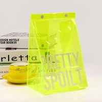 Faible MOQ, seulement 50 pièces, trousse de toilette en PVC transparente personnalisée, colorée, néon, pour cosmétiques, maquillage, soins de la peau, sac cadeau en plastique imperméable
