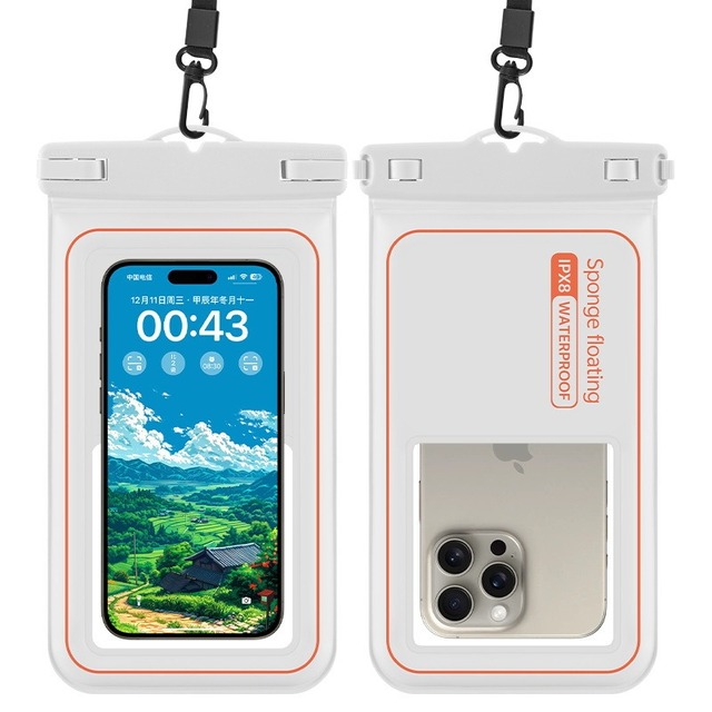 Sponge Floating Phone Waterproof Bag Fashion Outdoor Universal IPX8 Dry Pouch Swimming Diving Surfing Camping Hiking Zipper Hasp