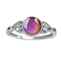 Change de couleur pour femme, anneau d'humeur réglable, avec contrôle de la température, en argent, 1 pièce, nouvelle mode