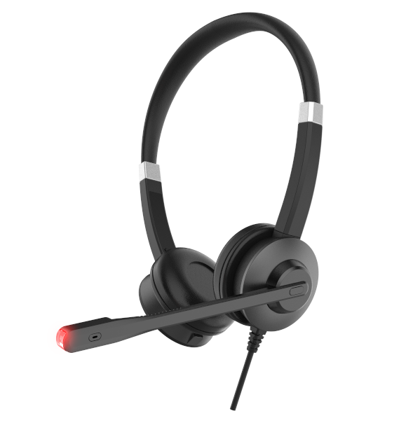 3.5mm Wired Office Headset with Boom Mic for Call Center Softphone and Telephone Systems