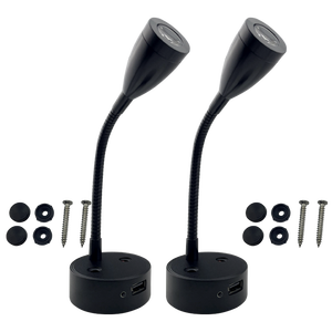 Lampe de lecture murale à LED à col long <span class=keywords><strong>avec</strong></span> commande tactile et mémoire, <span class=keywords><strong>port</strong></span> de charge <span class=keywords><strong>USB</strong></span>, <span class=keywords><strong>12V</strong></span> 24V - Product Image 4
