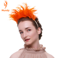 Serre-tête pliable fait main avec plumes colorées pour fêtes, Halloween, carnaval, Noël, cosplay, spectacles sur scène, mariages