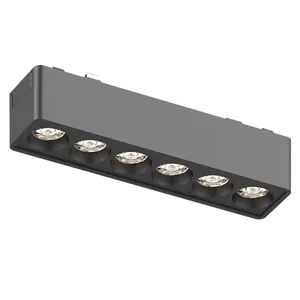 DGLUX Ultra Thin Urface Mounting Suspension Type Embedded Linear Dc48v Magnetic Lights Black Aluminum Led Magnetic Track Light