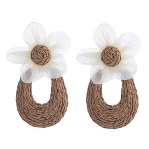 ต่างหูรูปต้นปาล์มทำมือดีไซน์สร้างสรรค์ใหม่สำหรับฤดูใบไม้ผลิสี2025ต่างหูรูปดอกไม้น่ารักหวานๆสไตล์วันหยุด - Product Image 5