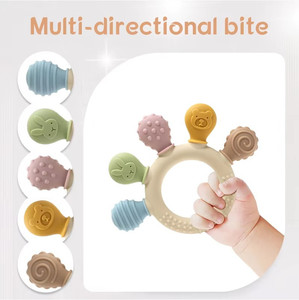 Anneau de dentition et jouet souple pour bébé en silicone de qualité alimentaire sans BPA, avec logo personnalisé en relief, apaisant la douleur des gencives, brosse à dents pour nourrissons - Product Image 3
