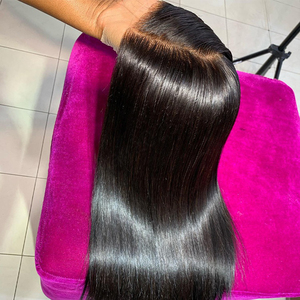 Perruque de cheveux lisses en soie pour femmes noires, perruques frontales en dentelle Hd cheveux vierges humains, perruques de cheveux humains brésiliens en vison 100% en gros - Product Image 2