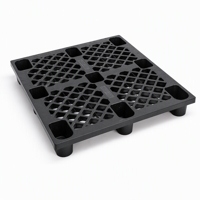 1200x1000x140mm 4 Way Entry Single Faced Plastic Pallet 1000kg Dynamic Load for Export Packing and Warehouse Storage