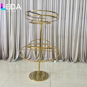 Centro de Mesa Geométrico de Lujo LEDA en Dorado, Soporte de Flores de Acero Inoxidable para Decoración de Bodas y Eventos - Product Image 4