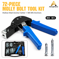 Kit d'outils de pose d'ancres pour murs creux avec 72 chevilles Molly, pistolet à chevilles M4 et M5 pour l'installation et la réparation de plaques de plâtre et de cloisons sèches