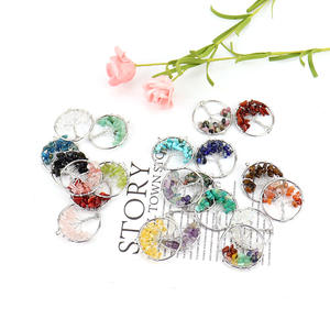 3Cm Handgemaakte Kleurrijke Edelsteen 7 Chakra Turquoise Levensboom Hanger Natuurlijke Kristallen Charme Hanger - Product Image 3