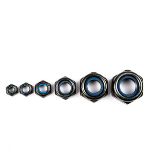 Écrou <span class=keywords><strong>de</strong></span> blocage en nylon noir Écrou hexagonal autobloquant anti-dégagement en acier au carbone M3/M6/M8/M24 avec finition plaquée pour usage industriel - Product Image 4
