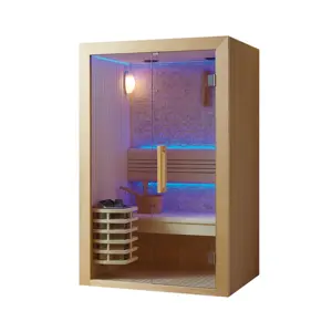 MEXDA Luxury Family Dry Wooden Red Cedar 1/2/3 Person Sauna Room with Heating Stove Sauna Accessories WS-1412