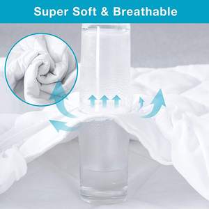 Protector de colchón <span class=keywords><strong>impermeable</strong></span>, suave, transpirable, Queen, almohadilla de colchón con bolsillo profundo, acolchado, alternativa, relleno de algodón hueco mate - Product Image 2