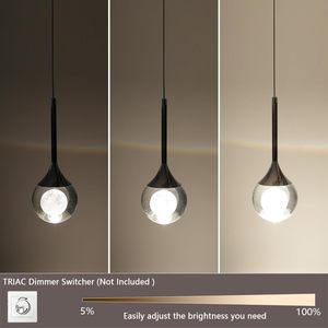 Lampadario Moderno a Sospensione in Ferro con Paralume a Canna, Telecomando, LED Dimmerabile Bianco Caldo, Grande a Forma di Luna/Goccia, 3500K, per Sala da Pranzo - Product Image 2