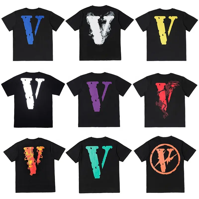 2023 High Quality Unisex Breathable T-shirt Accept Customize Vlones Designer Famous Brand Cotton Men's T-shirts