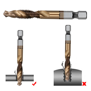 Bộ mũi khoan taro ren metric HSS cán lục giác mạ coban, dụng cụ taro ren máy, taro ren kép M3 M4 <span class=keywords><strong>M5</strong></span> M6 M8 M10, dụng cụ cầm tay - Product Image 6