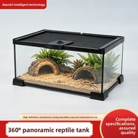 Ant Eco-Box - Terrarium rectangulaire moderne en verre extra-clair pour tortues - Équipement d'aménagement paysager - Terrarium pour reptiles domestiques