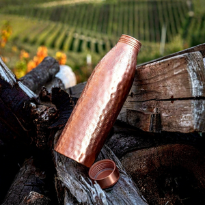 Mirror Finish Hammered Copper <b>Water</b> <b>Bottle</b> Textured Drinking <b>Bottle</b> Leakproof Reusable <b>Custom</b> Logo Travel Gift <b>Bottle</b> - Product Image 1