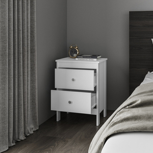 Comodino Schaefferstown bianco con cassetto portaoggetti per camera da letto - Product Image 3
