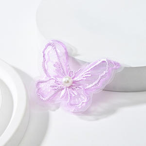 All'ingrosso doppio strato tessuto rosa farfalla nero Organza 3d farfalla ricamo <span class=keywords><strong>Applique</strong></span> per abbigliamento abito da ballo - Product Image 6