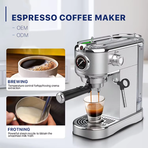 Cafetière expresso professionnelle <span class=keywords><strong>avec</strong></span> <span class=keywords><strong>mousseur</strong></span> à <span class=keywords><strong>lait</strong></span> Machine à café compacte à vapeur ruban en acier inoxydable électrique - Product Image 4