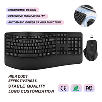 Clavier et souris sans fil 2,4 GHz, combo 104 touches, repose-poignets ergonomique, étanche, saisie silencieuse pour PC et bureau, vente en gros