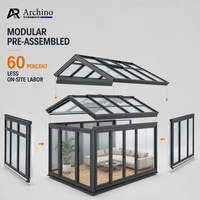 Véranda en aluminium certifiée standard 3,5x3,5m, kit préfabriqué avec double vitrage pour villa européenne, jardin, patio