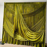OUGE Green Velvet Church Backdrop Drapes Curtains Designs Decoration Design for Wedding Party Decoration Event