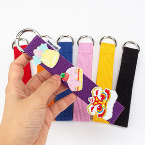 Lanière personnalisée en toile de canard avec ruban en coton de 2,5 cm, porte-clés mousqueton décontracté pour étudiant, outil gravé - Product Image 2