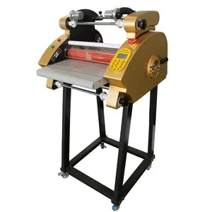 TR-380 A3 kertas single /double side dingin/hot roll laminator mesin laminasi dengan slitter dan perforasi roda