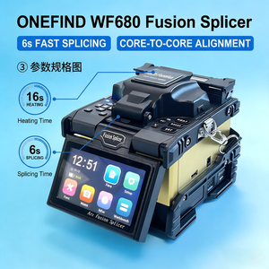 Onefind WF680 FTTH 6s Splicing 18s <b>Heating</b> Core Alignment 5200mAh 300X 0.02dB Handheld Fiber Splicer - Product Image 2