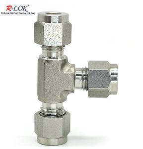 מכשיר לחץ גבוה tee 3 דרך צינור מחבר 316 צינור נירוסטה 3/8 נירוסטה - Product Image 4