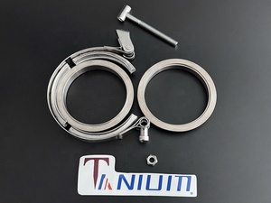 Conector de tubo de escape de titanio con brida macho+hembra tipo V-Band de 32-127 mm y abrazadera de acero inoxidable <span class=keywords><strong>para</strong></span> coches - Product Image 1