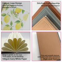 Nouveau carnet en cuir A5 de haute qualité, papier couché double face 100g, reliure cousue, couleur et logo personnalisés pour usage professionnel
