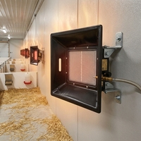 Chauffage au gaz infrarouge en céramique robuste à montage mural, avec vanne en cuivre, noir, pour atelier industriel, garage, ferme, camping-car, avec protection anti-basculement et anti-surchauffe