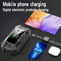 Démarreur de voiture portable 4 en 1 avec compresseur d'air, boîte de démarrage rapide, gonfleur de pneus, pompe à air pour pneus