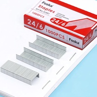 Foska 1000 agrafes par boîte, agrafes métalliques galvanisées en acier inoxydable de haute qualité à forte pénétration pour agrafeuse de bureau