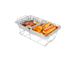 Disposable Wire Chafer Stand Food Pans Serving Spoon Chafing Rack Set