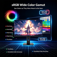 Moniteur de jeu IPS 24 pouces 1080P 144Hz, écran d'ordinateur de bureau en verre, faible lumière bleue, synchronisation adaptative pour le jeu, le bureau et la maison
