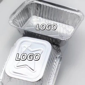10 20 50 PCS Food Grade Disposable <b>Small</b> Aluminum Foil Food <b>Containers</b> Rectangle Aluminium Foil Baking Pan/Trays with Lids - Product Image 1