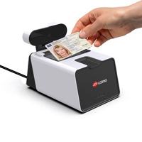 Joyusing Nuevo Lector de Documentos de Viaje, Lector de Tarjetas de Identificación, Licencia de Conducir, Escáner de Pasaportes con Lector de Huellas Dactilares, Códigos QR 2D y Códigos de Barras