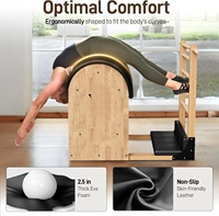 Baril d'arc de Pilates en bois avec correcteur de posture pour l'entraînement à domicile - Renforcement du tronc et étirements