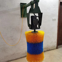 Brosse de massage complète en nylon rigide pour chevaux et bovins, avec manche en plastique de qualité industrielle, taille personnalisable, soulage les démangeaisons du bétail
