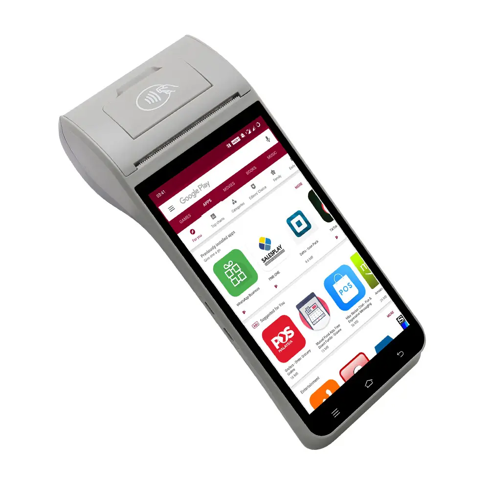 ZCS Z91 Android Mobile POS NFC POS systèmes avec lecteur de codes-barres imprimante thermique prise en charge des empreintes digitales