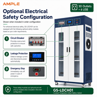 Armoire de gestion de batteries au lithium à température constante, double porte, 3 niveaux, 30 prises, 6 ports USB pour entrepôt d'usine