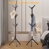 Porte-manteau et porte-chapeaux sur pied en plastique, style minimaliste, en forme d'arbre, assemblé, pour chambre et entrée, base de 50 cm, hauteur de 160 cm, idéal pour le dropshipping