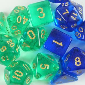 Dados poliédricos dnd personalizados, juego de dados <span class=keywords><strong>rpg</strong></span> 7 transparentes, verde, azul, d4, d6, d8, d10, d12, d20, GEMA, dados, número de oro para juego de mesa divertido - Product Image 4