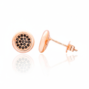 Diseño redondo negro circón piedra Stud pendientes Turksih venta al por mayor hecho a mano 925 joyería de plata esterlina - Product Image 2